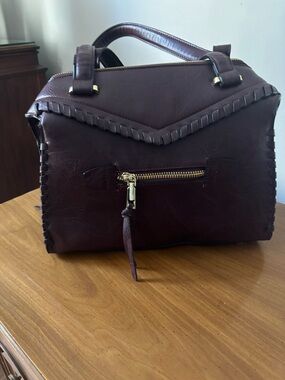 Bcbgeneration Structured Top-Handle Bag in Deep Burgundy
